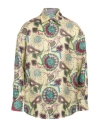 Bluemarble Graphic-print Silk Shirt In Yellow