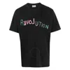 Bluemarble Solid Color Revolution Crewneck T-shirt With Frontal Print In Black