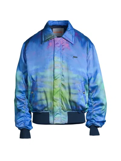 Bluemarble Tie Dye Print Bomber Jacket In Blue Tie Dye