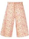Bluemarble Embroidered Knee-length Wide Leg Shorts In Multicolor