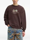 Bluemarble Peace-globe Print Sweatshirt In Brown