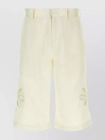 BLUEMARBLE SATIN BERMUDA SHORTS FEATURING FLORAL EMBROIDERY