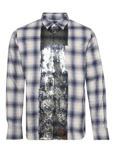 Bluemarble Sequin-embellished Plaid Shirt In Multi