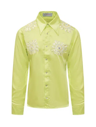 Bluemarble Shirt With Embroidery In Green
