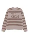 Bluemarble Striped Crew-neck Sweater In Brown