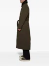 Bluemarble Studded-shoulder Belted Trench Coat In Green