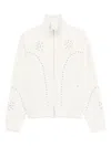Bluemarble Studded Zip-up Cardigan In White