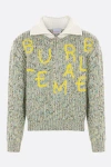 Bluemarble Logo-embroidered Virgin Wool-blend Jumper In Beige+green