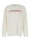 Bluemarble White Sweater With Maxi Print In Cotton Man In White