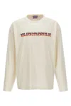 Bluemarble White Sweater With Maxi Print In Cotton Man In Neutral