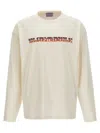 Bluemarble White Sweater With Maxi Print In Cotton Man In Neutral