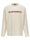 Bluemarble White Sweater With Maxi Print In Cotton Man In White
