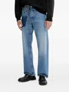 Bluemarble Twisted-seams Logo-print Jeans In Blue