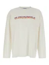 Bluemarble White Sweater With Maxi Print In Cotton Man In White