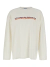 Bluemarble White Sweater With Maxi Print In Cotton Man In White