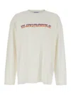 Bluemarble White Sweater With Maxi Print In Cotton Man In White