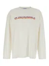 Bluemarble White Sweater With Maxi Print In Cotton Man In White