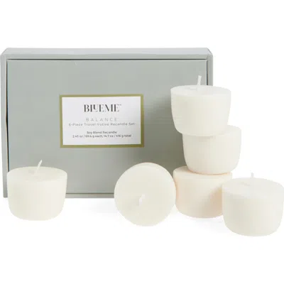 Blueme Balance 6-piece Travel Votive Wax Refill Set In White