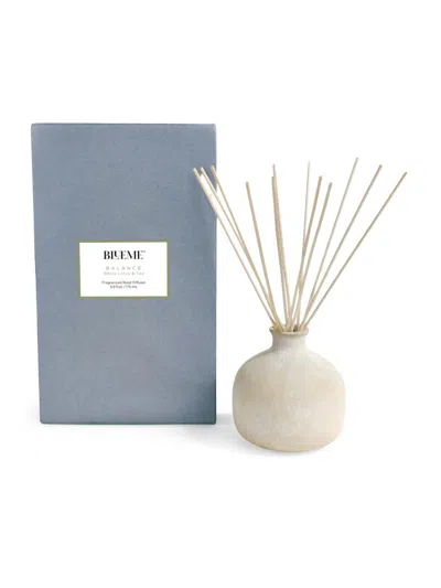 Blueme Balance Whire Lotus & Tea Ceramic Reed Diffuser In Gray