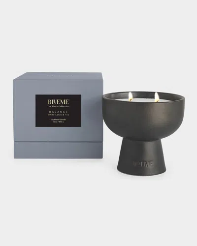 Blueme Blk Balance Medium Candle - White Lotus & Tea In Black