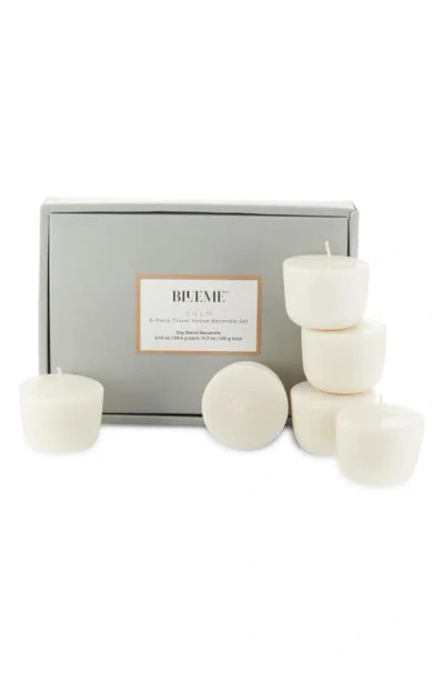 Blueme Calm 6-piece Travel Votive Wax Refill Set In White