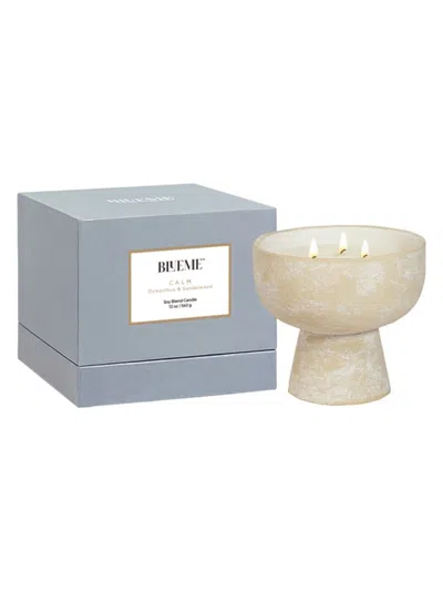 Blueme Calm Osmanthus & Sandalwood Medium Ceramic Candle In Gold