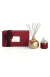 Blueme Festive Small Ceramic Reed Diffuser In Burgundy