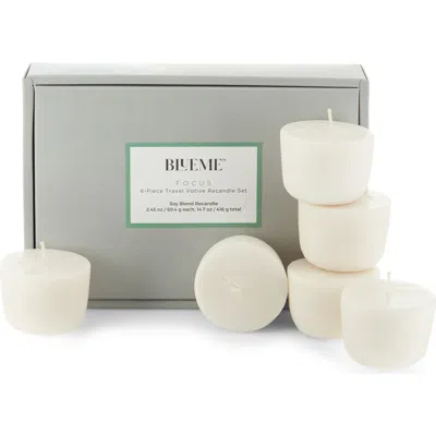 Blueme Focus 6-piece Travel Votive Wax Refill Set In White