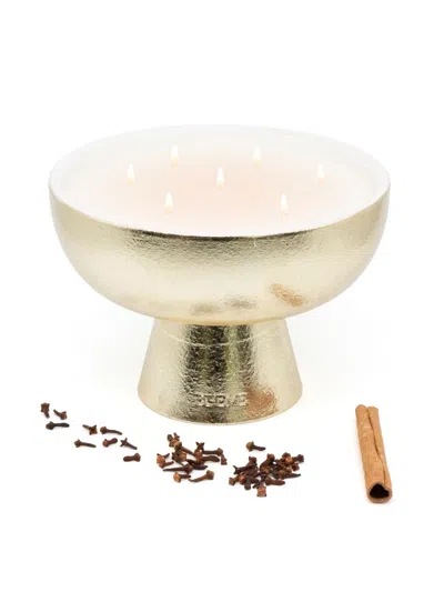 Blueme Gold Cheer Pomegranate & Clove Ceramic Candle In Neutral