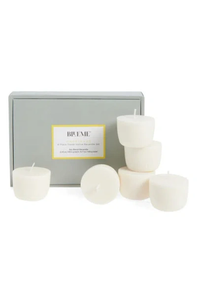 Blueme Happiness 6-piece Travel Votive Wax Refill Set In White