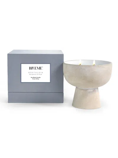 Blueme Nostalgia Bergamot & Musk Scented Candle In White