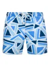 Bluemint Geometric-print Swim Shorts In Blue