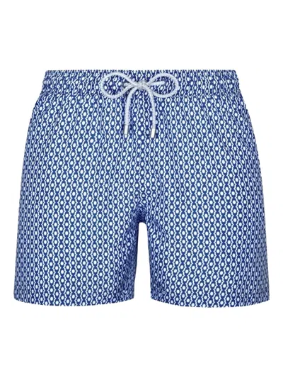 Bluemint Geometric-print Swim Shorts In Blue