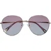 Bluestone Sunshields Love 53mm Polarized Round Sunglasses In Rose Gold/pink
