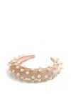 Bluetiful Milano Pearl-embellished Velvet Headband In Neutral