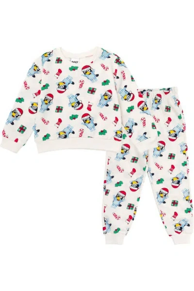 Bluey Kids'  2-piece Fleece Sweatshirt And Pants Set In White