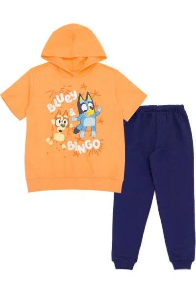 Bluey Kids'  2-piece Hooded Tee And Joggers Set In Multi
