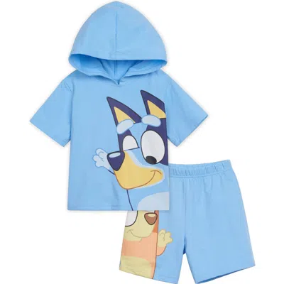 Bluey Kids'  2-piece Hooded Tee And Shorts Set
