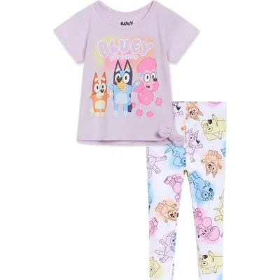 Bluey Kids'  2-piece T-shirt And Pants Set In Pastel Purple