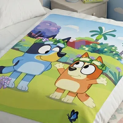 Bluey & Bingo 45" X 60" Sliky Fleece Throw Blanket In Multi