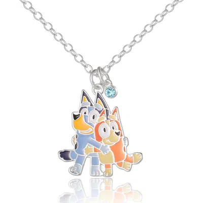 Bluey Kids'  And Bingo Hugging Pendant Necklace Official License, 16"+2" In Multi
