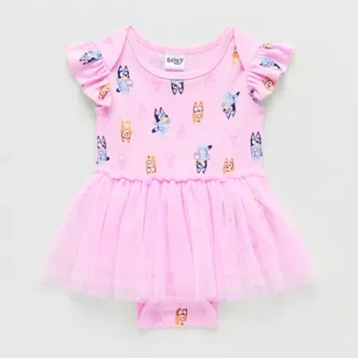 Bluey Baby Girls  Short Sleeve Bodysuit In Pink