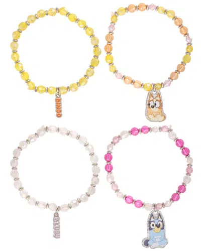 Bluey Kids'  Bingo Bracelets 4-piece Set Official License, Beaded In Multi