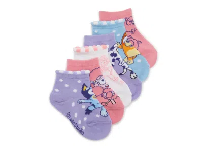 Bluey Scalloped Kids' Ankle Sock 6 Pack In Multicolor
