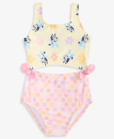 Bluey Babies' Girls' 2-6x Floral-print Swimsuit In Pink