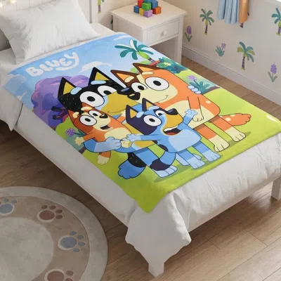 Bluey Happy Family 45" X 60" Fleece Throw Blanket In Multi