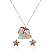 Bluey Holiday Necklace & Star Stud Earrings Set In Brown