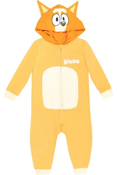 Bluey Kids'  Hooded Coverall In Yellow