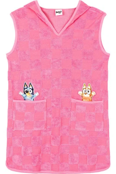 Bluey Kids'  Hooded Swimwear Cover-up In  Bingo Pink