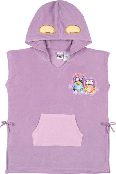 Bluey Kids'  Hooded Swimwear Cover-up In  Bingo Purple